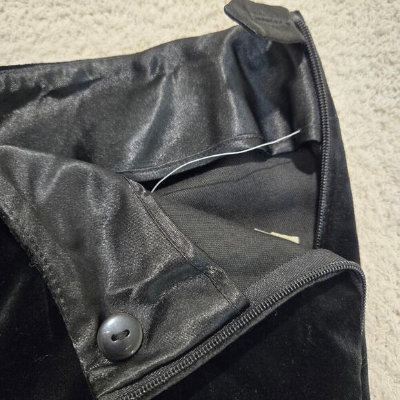 Clothes (real) Saks 5th Ave Black Velvet Pants Women's Size 12 High Waist NWT - Picture 8 of 12